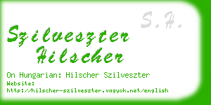szilveszter hilscher business card